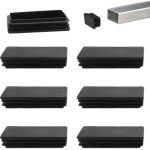 100 x 50 mm bouchon pour tube rectangulaire noir plastique embout bouchons d'obturation pour pieds de ...