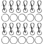 100pcs attache m�tal porte - cl�s mousqueton, fermoir en alliage avec anneaux d�tachables pour loisirs ...