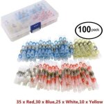 100pcs cosses electriques souder gaine thermor�tractable terminaux, souder joint fil c�ble connecteur ...