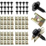 100pcs kit de fixation clips vis plaque cache protection sous moteur, vis carrosserie voiture, vis clips ...