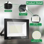 100w projecteur led exterieur , 10000lm 7000k spot led extrieur, 144 puces ip67 impermable blanc froid ...