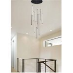 105 w chandelier suspendu moderne lumire led noire 4000k 6500k 3000k lp - 45n