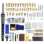 109pcs kit de pyrogravure sur bois outil de gravure au bois temp�rature r�glable avec crayons de couleur ...