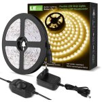 10m ruban led dimmable, bande led blanc chaud 3000k 600 leds smd 2835, 12v bandeau led autocollant avec ...
