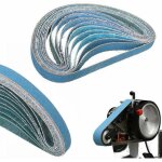 10pcs bandes abrasives 10x330mm durables - 60 grains pour ponceuses � bande, poncer le m�tal / bois, ...
