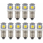 10pcs e10 6v blanc froid ampoules led 5smd 0, 5 w 50lm les lamp(blanc chaud)