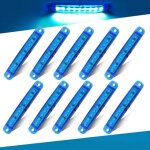 10pcs feu lat�ral bleu, 12 - 24v 3, 9'' 9led c�t� led marquage l�ger camion remorque camion feu arri�re ...