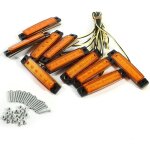 10x 6 led indicateur side marker clearance lamp pour camion van caravan lorry ambre lumire