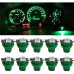 10x t5 b8. 5d 5050 smd vert voiture led tableau de bord instrument ampoules accessoires