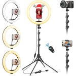 11. 5'  ring light professionnel avec tr�pied grand, [mise � niveau] 1m77 / 69. 5'  trepied smartphone ...