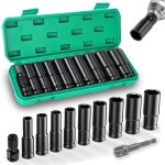 11 pices douille a choc 1 / 2, 10 - 24mm coffret douille longue, douilles et coffrets, douille cle a ...