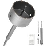 110mm scie cloche beton, avec 220mm rallonge sds plus et foret de centrage, carotteuse beton, tr�pan ...