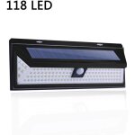 118 led lampe solaire 1000 lumens applique mural pir mouvement capteur ip65 etanche jardin exterieur. ...