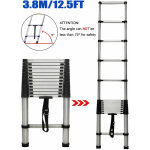 Dayplus - 12. 5ft Échelle télescopique de 3, 8 m en131 en acier inoxydable robuste - charge maximale ... Dayplus - 12. 5ft Échelle télescopique de 3, 8 m en131 en acier inoxydable robuste - charge maximale ...