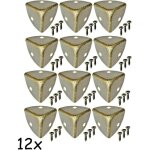 12 coins de meubles antiques arrondis, coins de protection, ferrures en m�tal pour caisses, meubles, ...