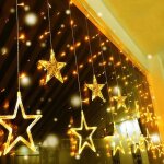12 �toiles rideau lumineux int�rieur ext�rieur connectable 8 mode �clairage, 138 leds guirlande lumineuse ...
