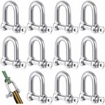 12 pcs d manilles acier inoxydable pour alpinisme / randonn�e / cha�ne d'ancre / voile, fait d'acier ...