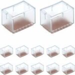 12 pcs protection pied de chaise rectangle en silicone pour jambes de chaise / table / sofa largeur 24 ...