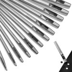 12 pi�ces, emporte pi�ce cuir, poincon, creux poin�on en cuir, poin�on creux en acier rond set outils ...