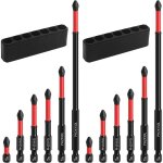 12 pi�ces ensemble de porte embout visseuse aimant�, m�che crois�e antid�rapante embout visseuse, multifonctio ...