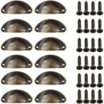 12 pi�ces poign�e de porte coquille, r�tro poign�es de porte, poign�es de meubles traditionnelles en ...