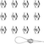 12 pi�ces serre cable acier pour c�ble m�tallique 2mm, serre cable inox m2, serre - c�bles en acier inoxydable ...