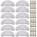12 poign�es de porte coquille r�tro de 82mm pour meubles, tiroirs - vintage, avec vis, blanc - ulisem ...