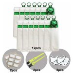 12 sacs aspirateur vorwerk kobold vk140 vk150, filtres moteur haute performance, parfums et brosses inclus, ...