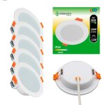 12 spot led encastrable extra plat 9w salle de bain ip54 blanc chaud 3000k