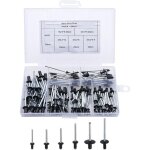 120pcs rivets noirs rivets pop rivets aveugles en aluminium rivets  bride en aluminium rivets  grande ...