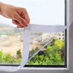 (120x160cm)film isolant pour fen�tre anti froid d'hiver d�coupe diy transparent et r�tractable de survitrage ...