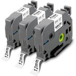 12mm compatible pour brother tze - 231 tz231 tz - 231 tze noir sur blanc lamin� cassette pour brother ...