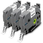 12mm compatible pour brother tze - 231 tz231 tz - 231 tze noir sur blanc lamin cassette pour brother ...