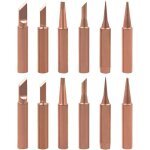 12pcs 900m - t pannes � souder en cuivre pur, pointe de fer � souder sans plomb embout � souder forme ...
