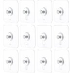 12pcs adhesif accroche tableau sans percer, attache cadre adh�sif crochets, fixation murale sans percer, ...