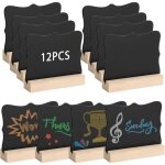 12pcs ardoise craie, anruyi mini tableau noir, mini ardoise de table de 10 7. 6cm, ardoise craie bois ...