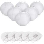 12pcs lanterne en papier abat - jour lampion en forme de boule blanche forme de balle pour hocht temps ...