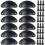 12pcs)noir poignée bouton de porte décoration rétro pour meuble tiroir poignée de coquille vintage pour ... 12pcs)noir poignée bouton de porte décoration rétro pour meuble tiroir poignée de coquille vintage pour ...