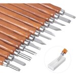 12pcs outils sculpture bois kit, ciseau � bois couteau � sculpter sur bois fait main bricolage travail ...