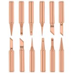 12pcs pannes � souder cuivre pur pointe de fer � souder sans plomb 900m - t outil de soudage pour station ...