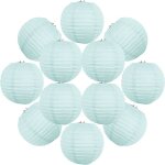 12x lanterne papier 10 cm aqua marine - suspension boule papier 10 cm (12'') type lanterne japonaise ...