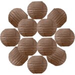 12x lanterne papier 10 cm chocolat - suspension boule papier 10 cm (12'') type lanterne japonaise pour ...