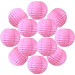 12x lanterne papier 10 cm fuchsia - suspension boule papier 10 cm (12'') type lanterne japonaise pour ...