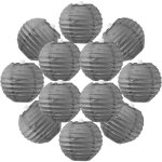 12x lanterne papier 10 cm grises - suspension boule papier 10 cm (12'') type lanterne japonaise pour ...