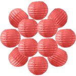 12x lanterne papier 10 cm rouge - suspension boule papier 10 cm (12'') type lanterne japonaise pour decoration ...