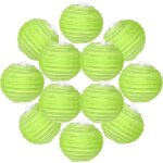12x lanterne papier 10 cm vert anis - suspension boule papier 10 cm (12'') type lanterne japonaise pour ...