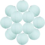 12x lanterne papier 20 cm aquamarine - suspension boule papier 20 cm (12'') type lanterne japonaise pour ...