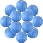 12x lanterne papier 20 cm bleu roi - suspension boule papier 20 cm (12'') type lanterne japonaise pour ...