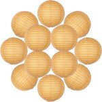 12x lanterne papier 20 cm cumin - suspension boule papier 20 cm (12'') type lanterne japonaise pour decoration ...