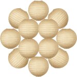12x lanterne papier 20 cm sable - suspension boule papier 20 cm (12'') type lanterne japonaise pour decoration ...